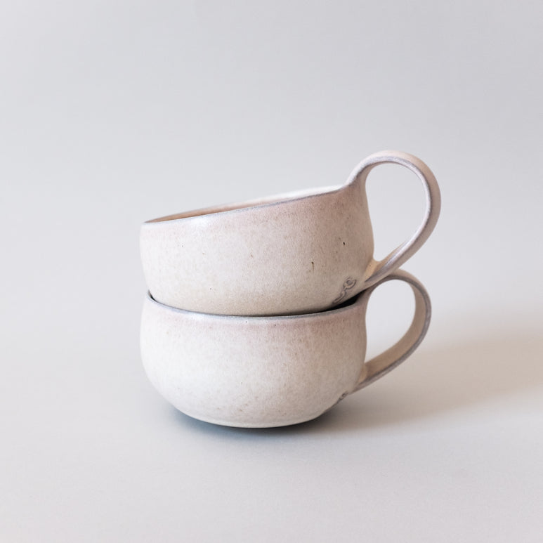 Dusty rose coffee cup with small plate