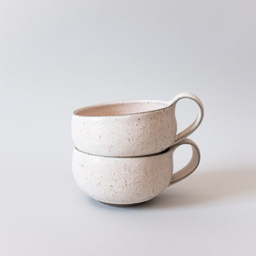Light rose sky coffee cup with small plate